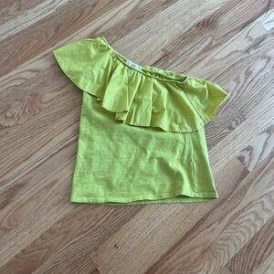 Off shoulder chartreuse ruffle top nation Los Angeles